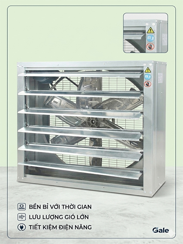 Quạt Hút Công Nghiệp Vuông Gale 800x800x400 mm 0.37kW