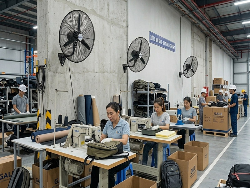 Lắp đặt quạt treo tường công nghiệp